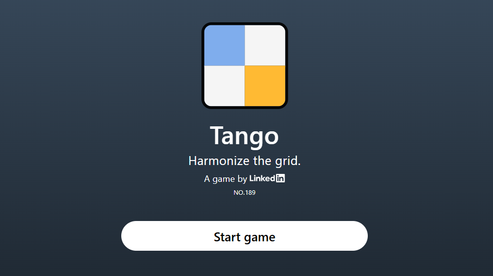 LinkedIn Tango puzzle grid